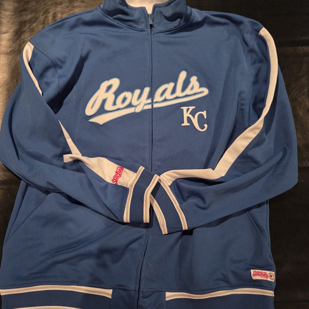 Stitches Blue and White Track Royals Jacket